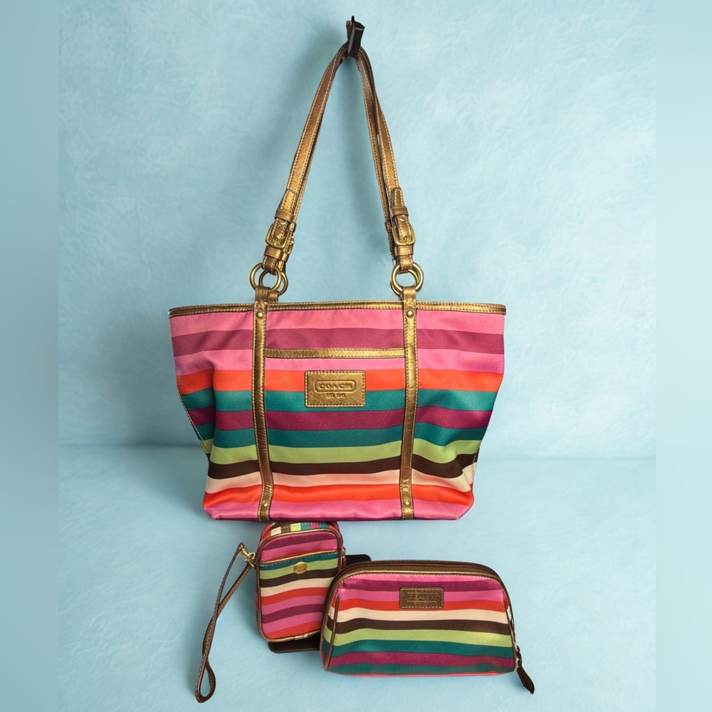 Coach Sateen Legacy Multicolor Set with Gold Accents